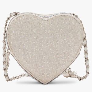 NWOT Betsey Johnson Elegant Heart-Shaped Beige Bridal Bag
